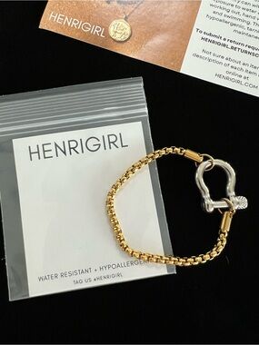 Henrigirl Gwen Mixed Metals Gold/Silver Color Horsebit Bracelet NEW